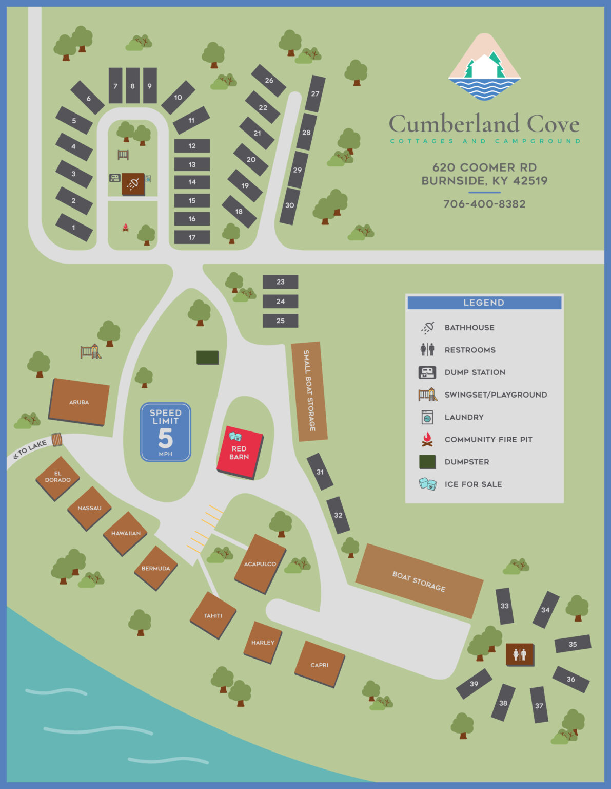 Cumberland Cove Campground Map
