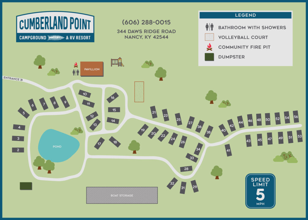 Cumberland Point Campground Map