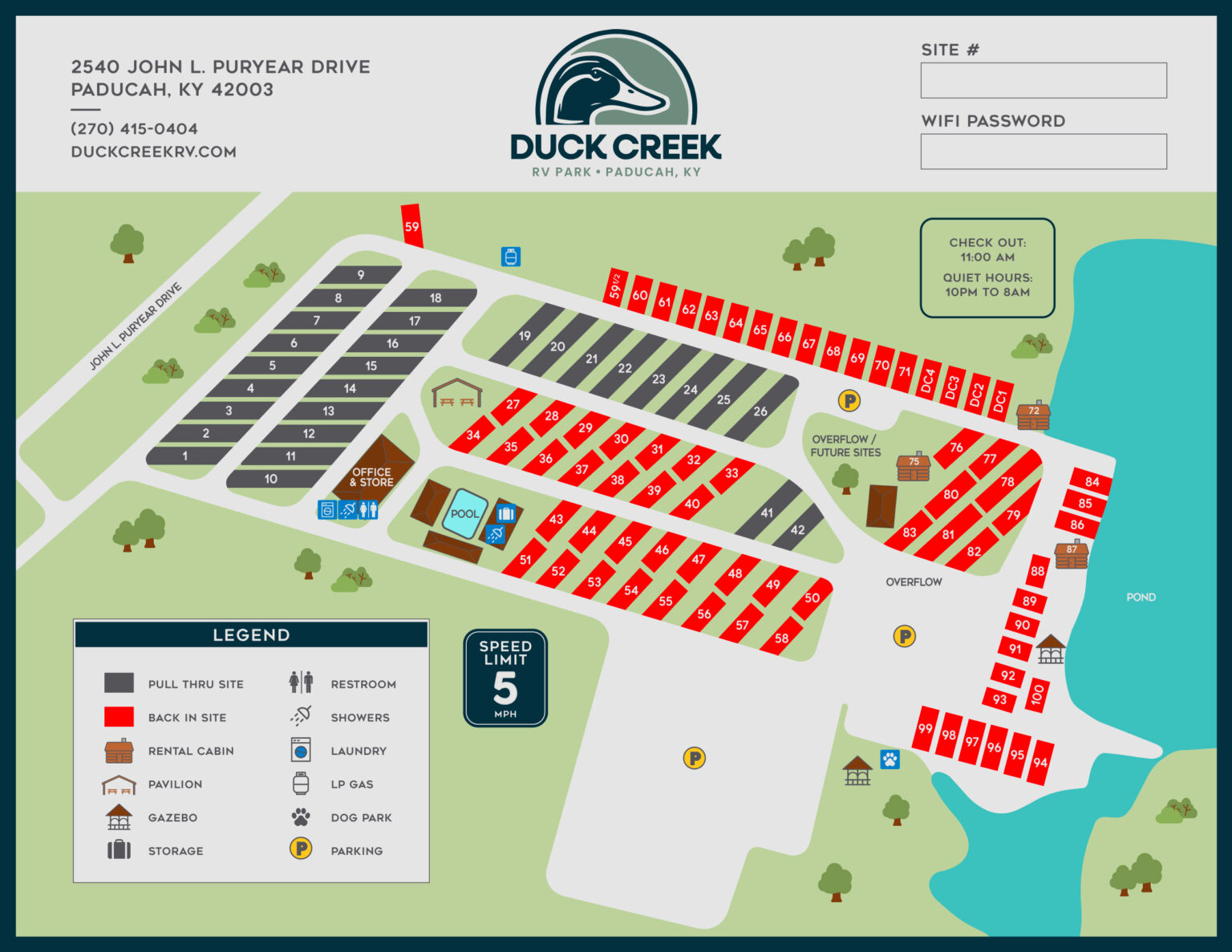 Duck Creek Park Map June 2024