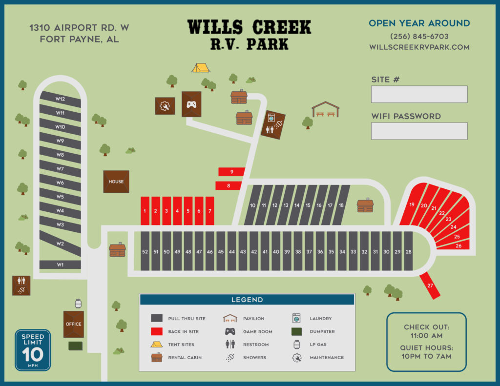 Wills Creek Park Map Jan 2025