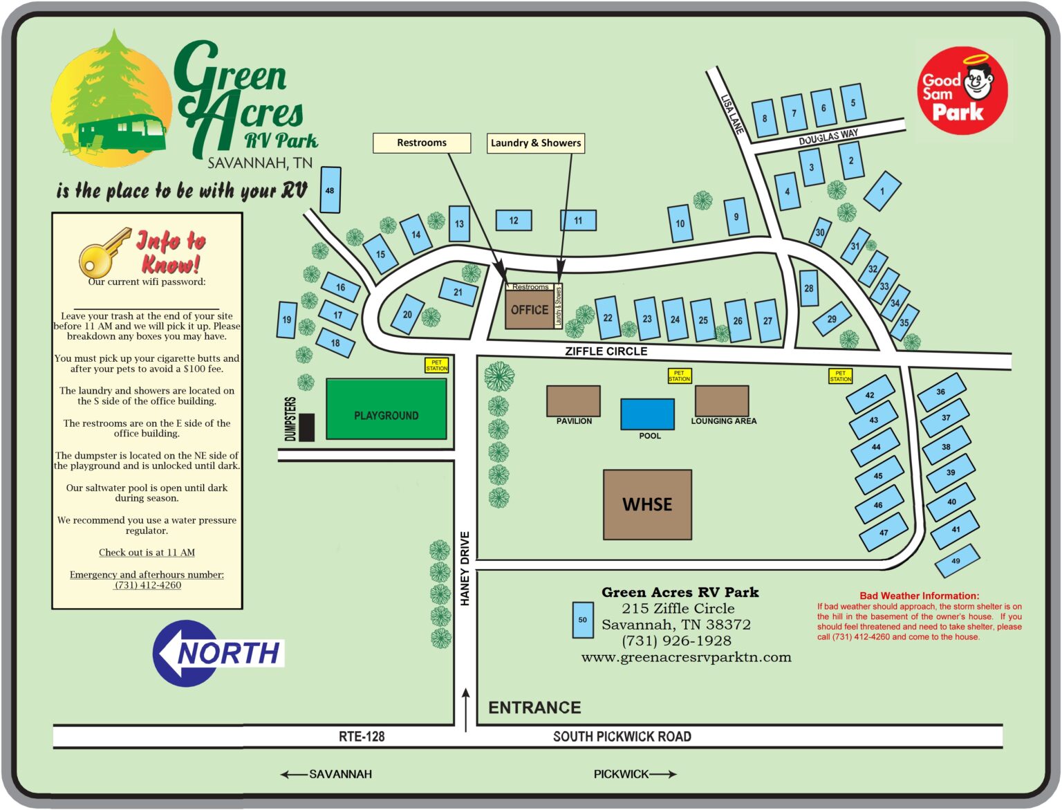 Green Acres Campground Map